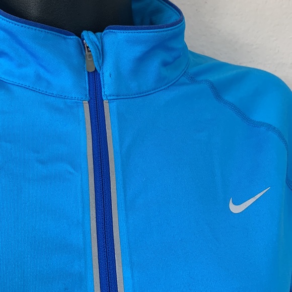 Nike Half Zip Long Sleeve Mesh Inset Running Shirt - Picture 4 of 12